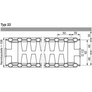 Viessmann Universal-Heizkörper / Austauschheizkörper Typ 22 H 955 X B 1000 Mm – 1713/1079 Watt 9