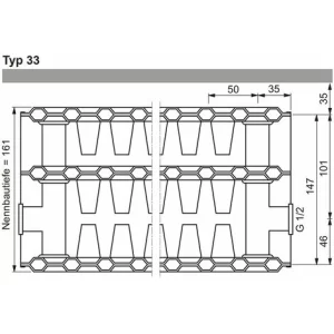 Viessmann Universal-Heizkörper / Austauschheizkörper Typ 33 H 555 X B 1000 Mm – 1783/1128 Watt 9
